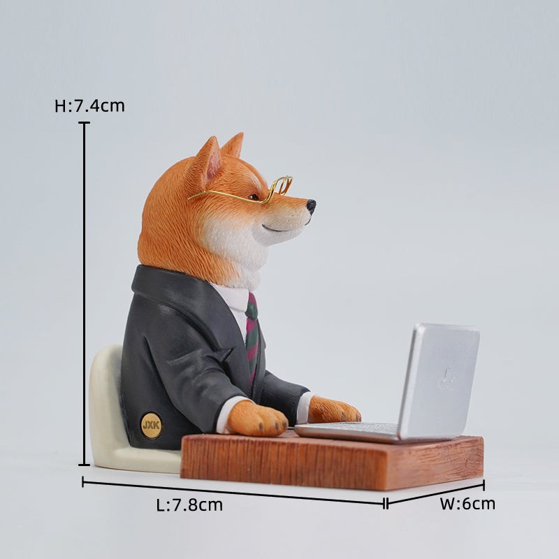 JXK164 Hundefigur, Hundestatue aus Kunstharz für den Schreibtisch von JXK Studio