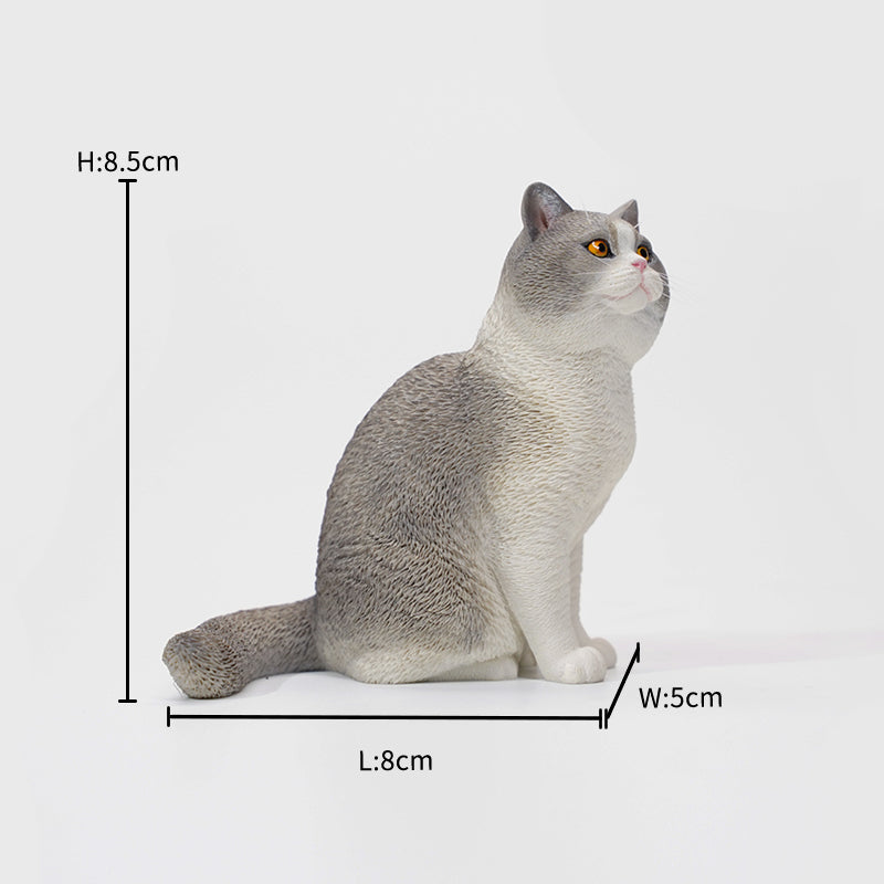 JXK030 Britisch Kurzhaar-Katzenfigur, Katzenstatue aus Kunstharz, Dekoration für Katzenliebhaber, Geschenke für Katzenliebhaber von JXK Studio