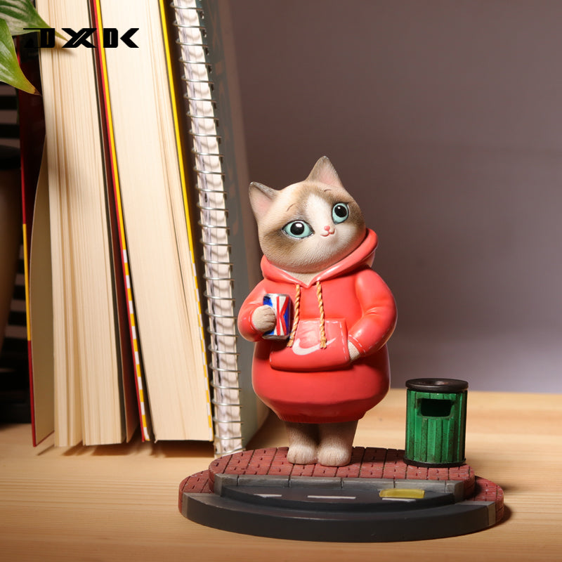 JXK035 Cat Figurine Resin Cat Statue Home Decor for Cat Love Gifts for Her from JXK Studio