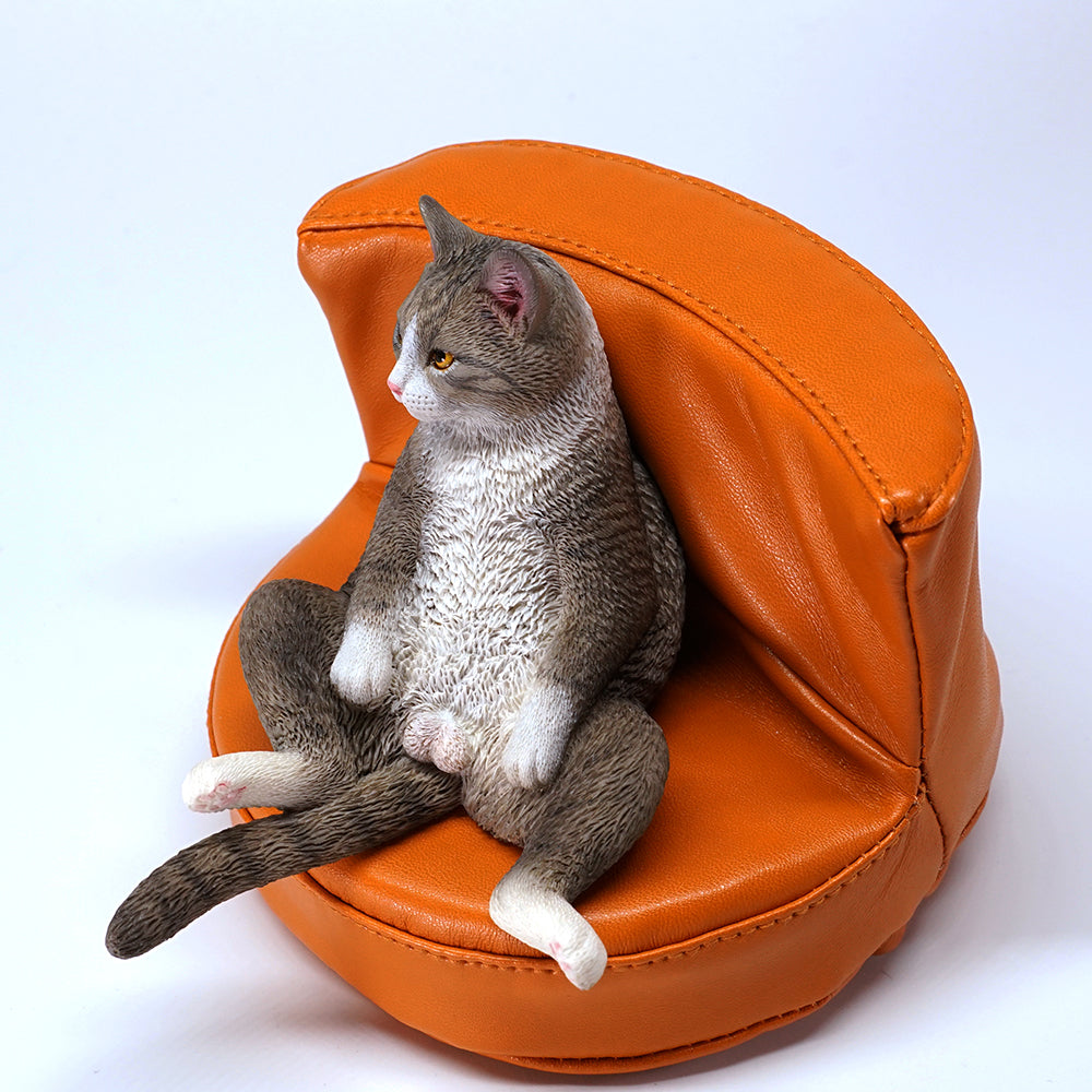 JXK047 Lazy cat figurine sitting on the sofa, cat statue for Desktop Gift for Cat Lovers from JXK Studio