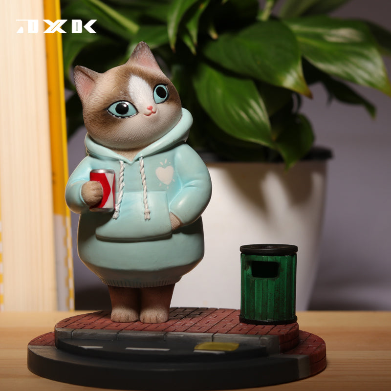 JXK035 Cat Figurine Resin Cat Statue Home Decor for Cat Love Gifts for Her from JXK Studio