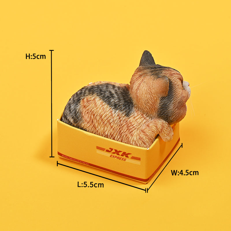 JS2308 Katzenfigur, Katze im Box-Dekor von JXK Studio