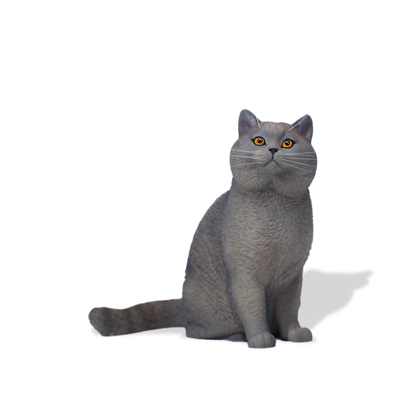 JXK030 Britisch Kurzhaar-Katzenfigur, Katzenstatue aus Kunstharz, Dekoration für Katzenliebhaber, Geschenke für Katzenliebhaber von JXK Studio