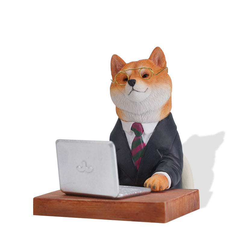JXK164 Hundefigur, Hundestatue aus Kunstharz für den Schreibtisch von JXK Studio