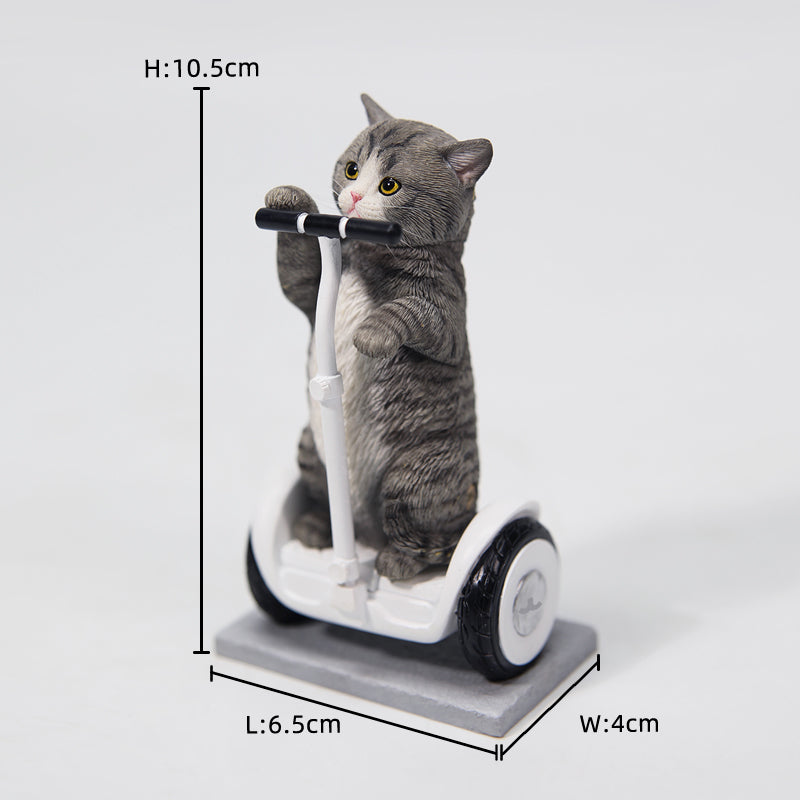 JXK181 Chinesische Katzenfigur, Katzenstatue aus Kunstharz für den Schreibtisch von JXK Studio