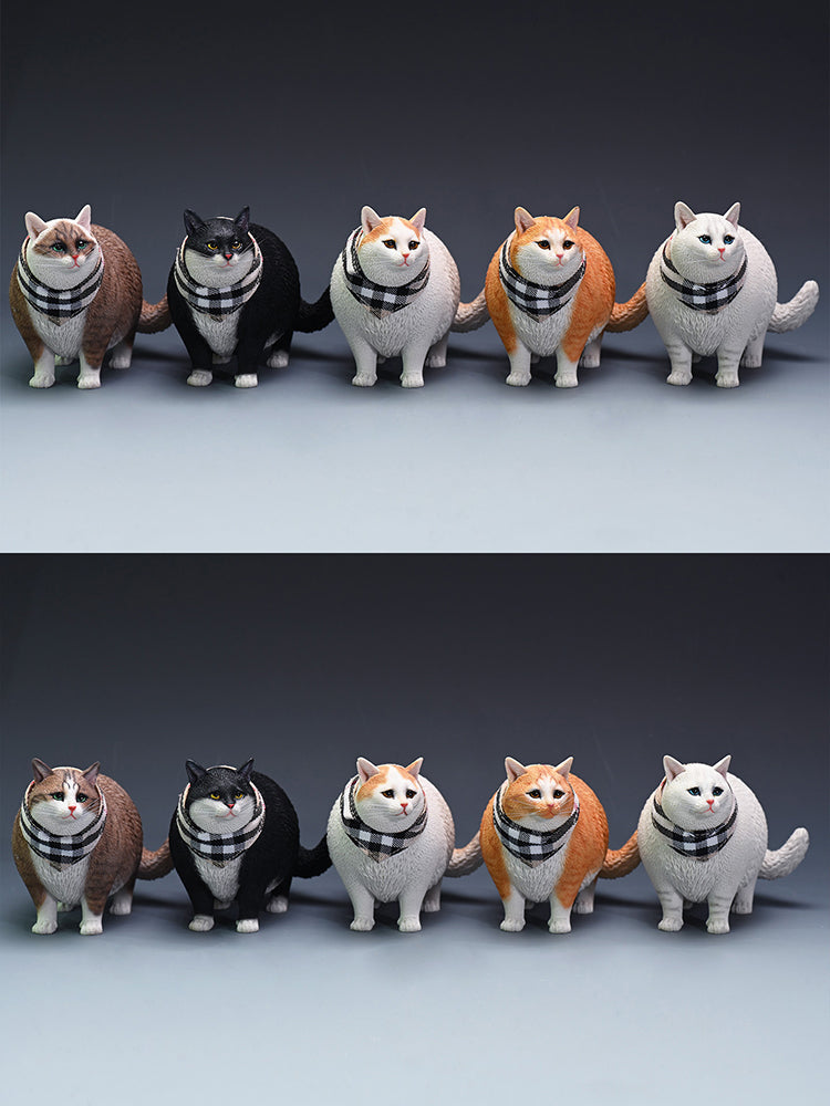 JXK109 Dicke Katzenfigur, Katzenstatue aus Kunstharz für die Kaminsimsdekoration, das Geschenk für Katzenliebhaber von JXK Studio