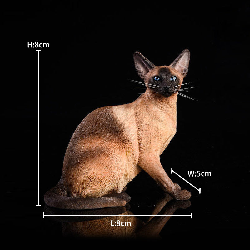 JXK017 Siamese Cat Figurine Resin Cat Statue Decor for Desktop Gifts for Cat Lovers from JXK Studio