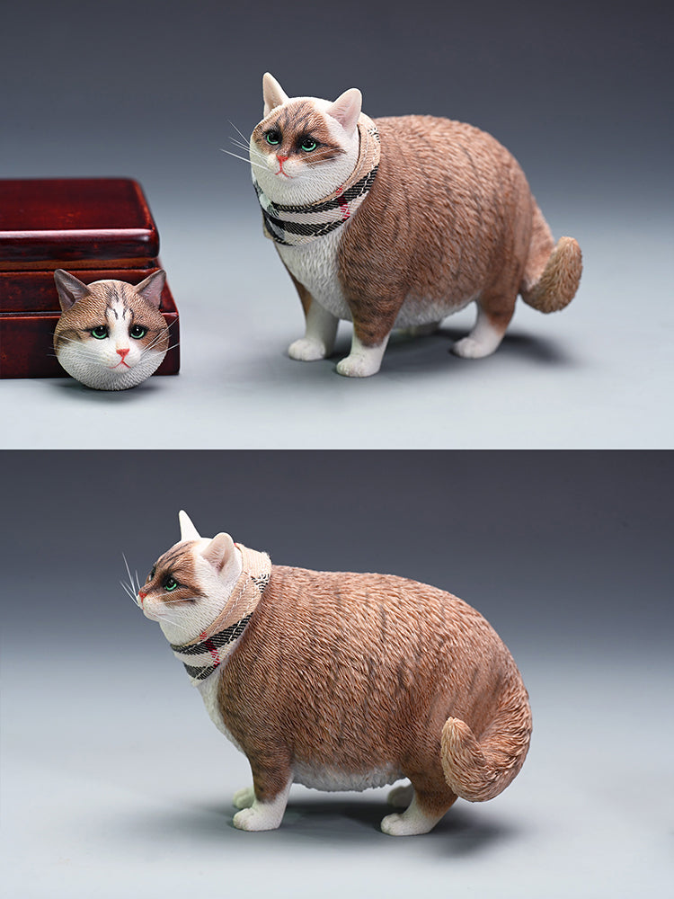JXK109 Dicke Katzenfigur, Katzenstatue aus Kunstharz für die Kaminsimsdekoration, das Geschenk für Katzenliebhaber von JXK Studio