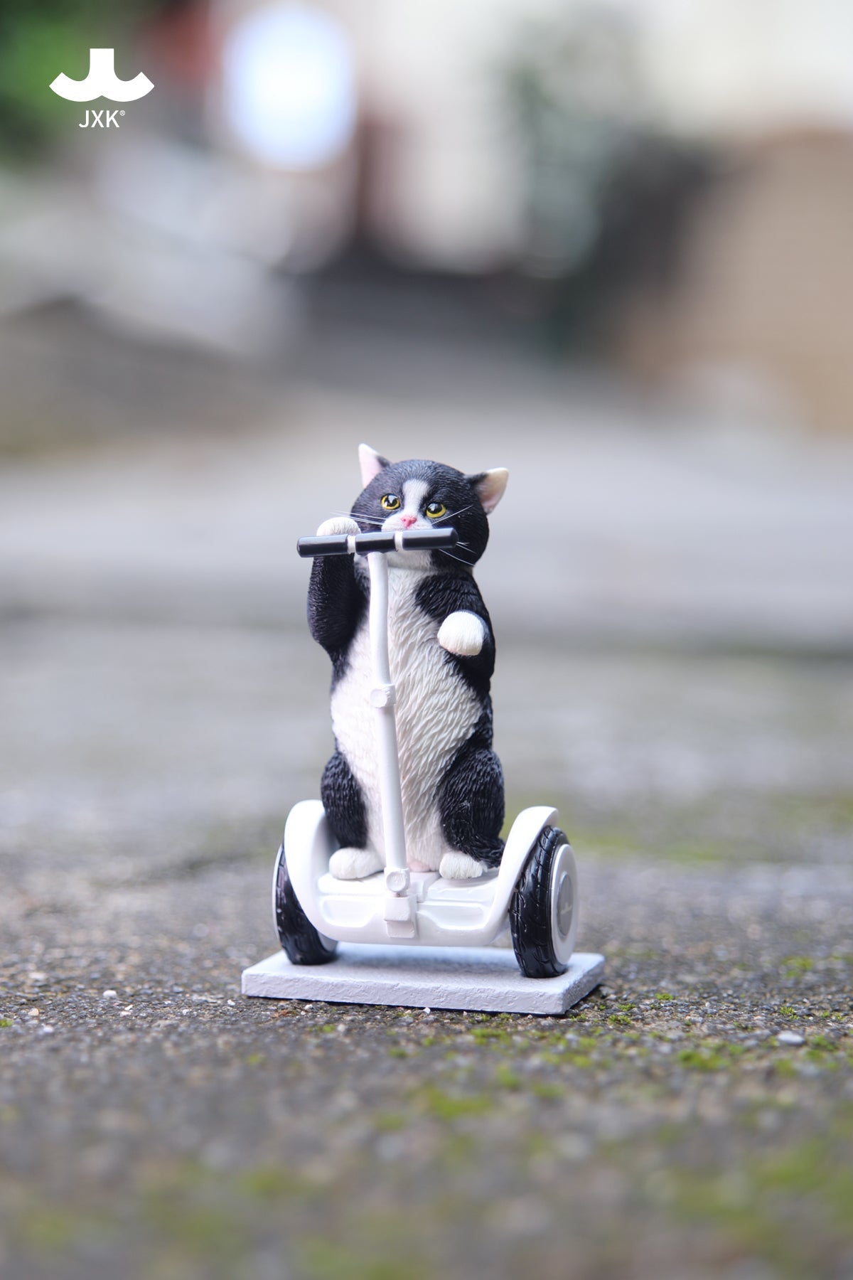 JXK181 Chinesische Katzenfigur, Katzenstatue aus Kunstharz für den Schreibtisch von JXK Studio