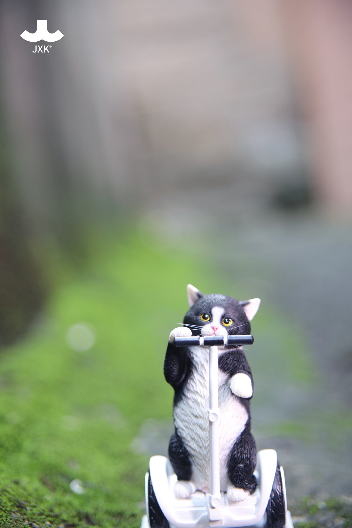 JXK181 Chinesische Katzenfigur, Katzenstatue aus Kunstharz für den Schreibtisch von JXK Studio