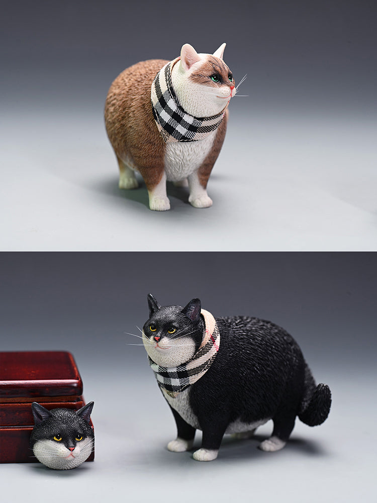 JXK109 Dicke Katzenfigur, Katzenstatue aus Kunstharz für die Kaminsimsdekoration, das Geschenk für Katzenliebhaber von JXK Studio