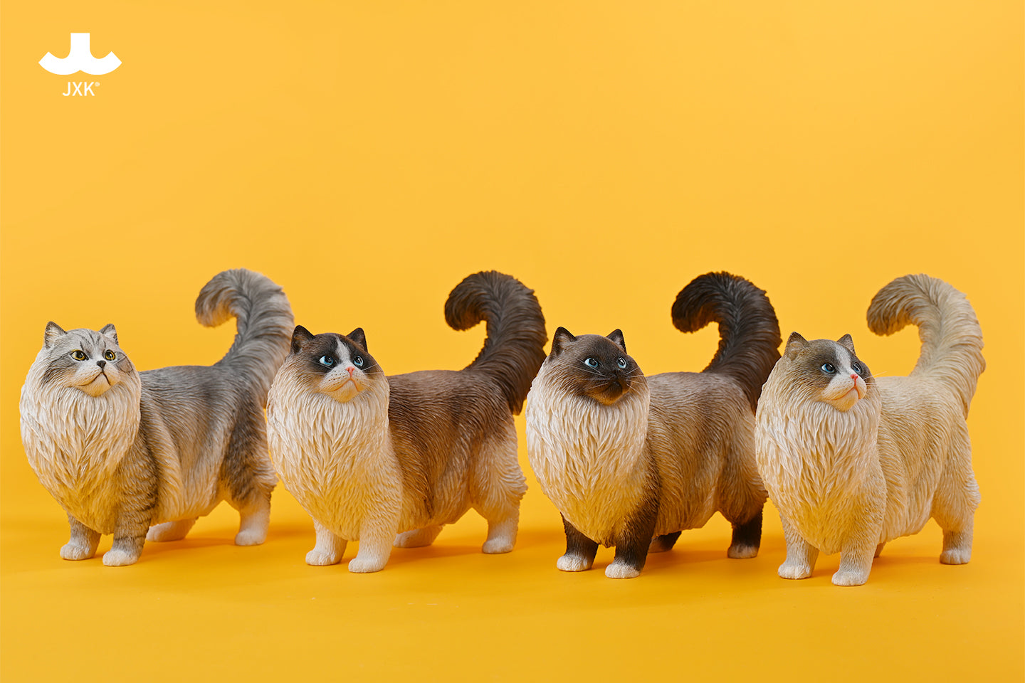 JXK197 Ragdoll-Katzenfigur, Katzenstatue aus Kunstharz für den Schreibtisch von JXK Studio