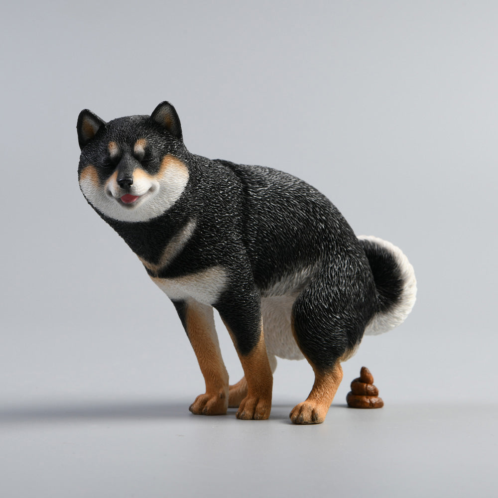 JXK053 Shiba Inu Pooping Dog Statue, Resin Dog Figurine Gift for Dog Lovers from JXK Studio