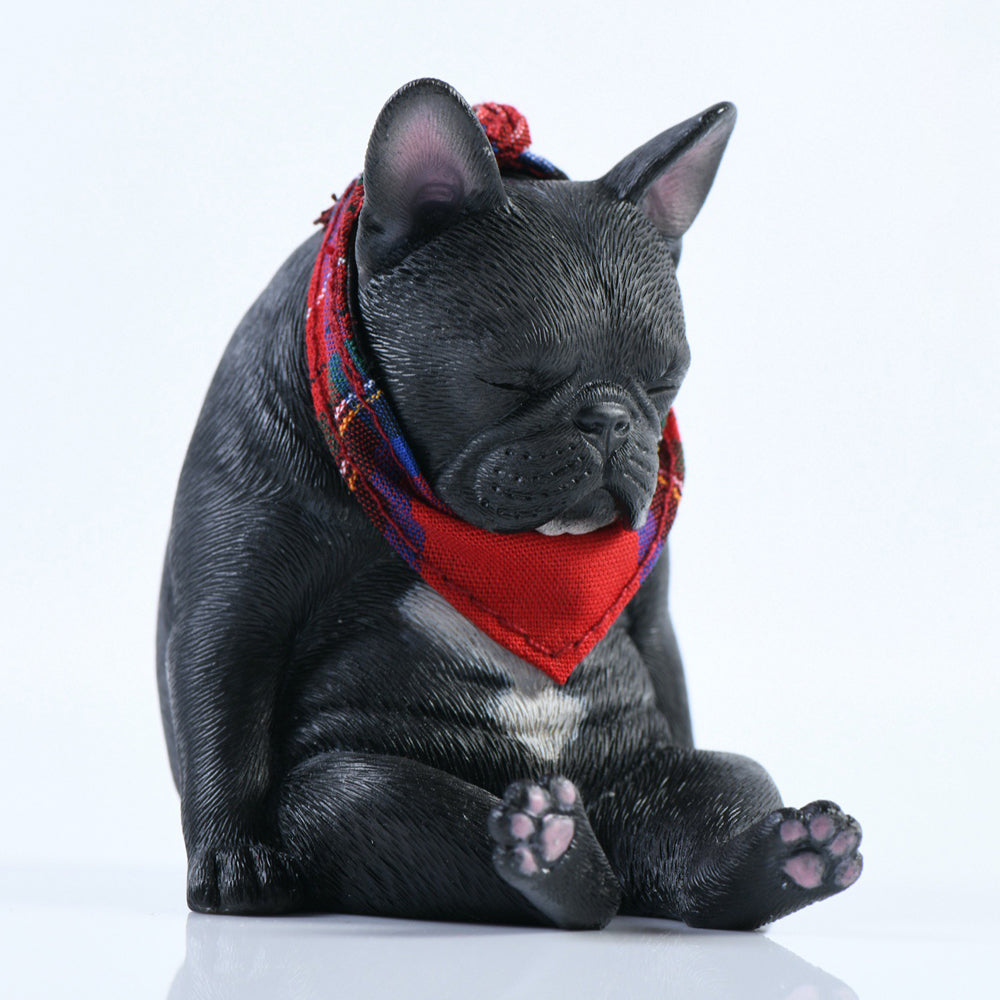JXK045 French bulldog wearing a scarf dog statue resin dog figurine for dog lovers from JXK Studio