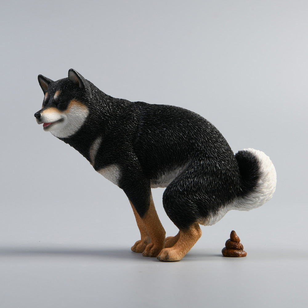 JXK053 Shiba Inu Pooping Dog Statue, Resin Dog Figurine Gift for Dog Lovers from JXK Studio