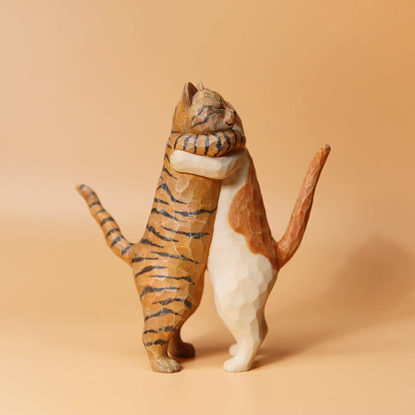 H2202 Orange Cat Statue Hugging Cat Figurine from JXK Studio