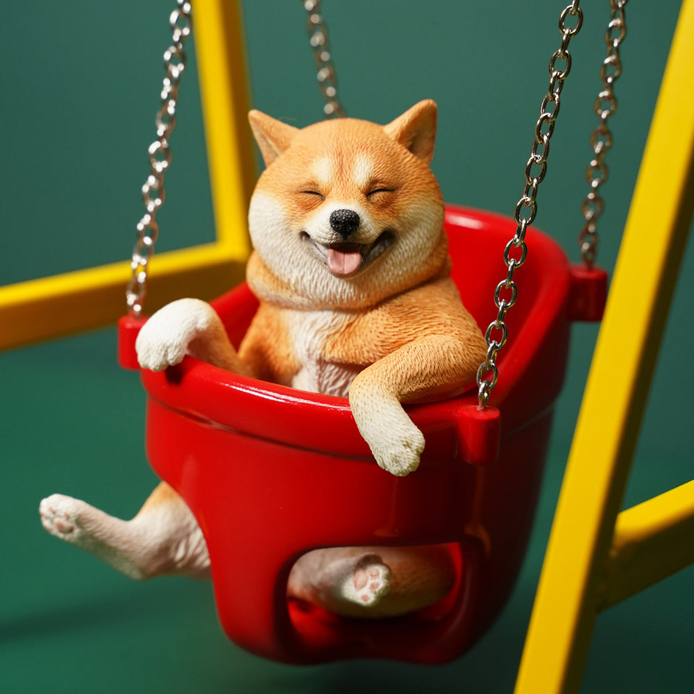 JXK118 Shiba Inu Decor, Lovely Shiba Inu Sitting On the Swing, Gift for Shiba Inu Lover from JXK Studio