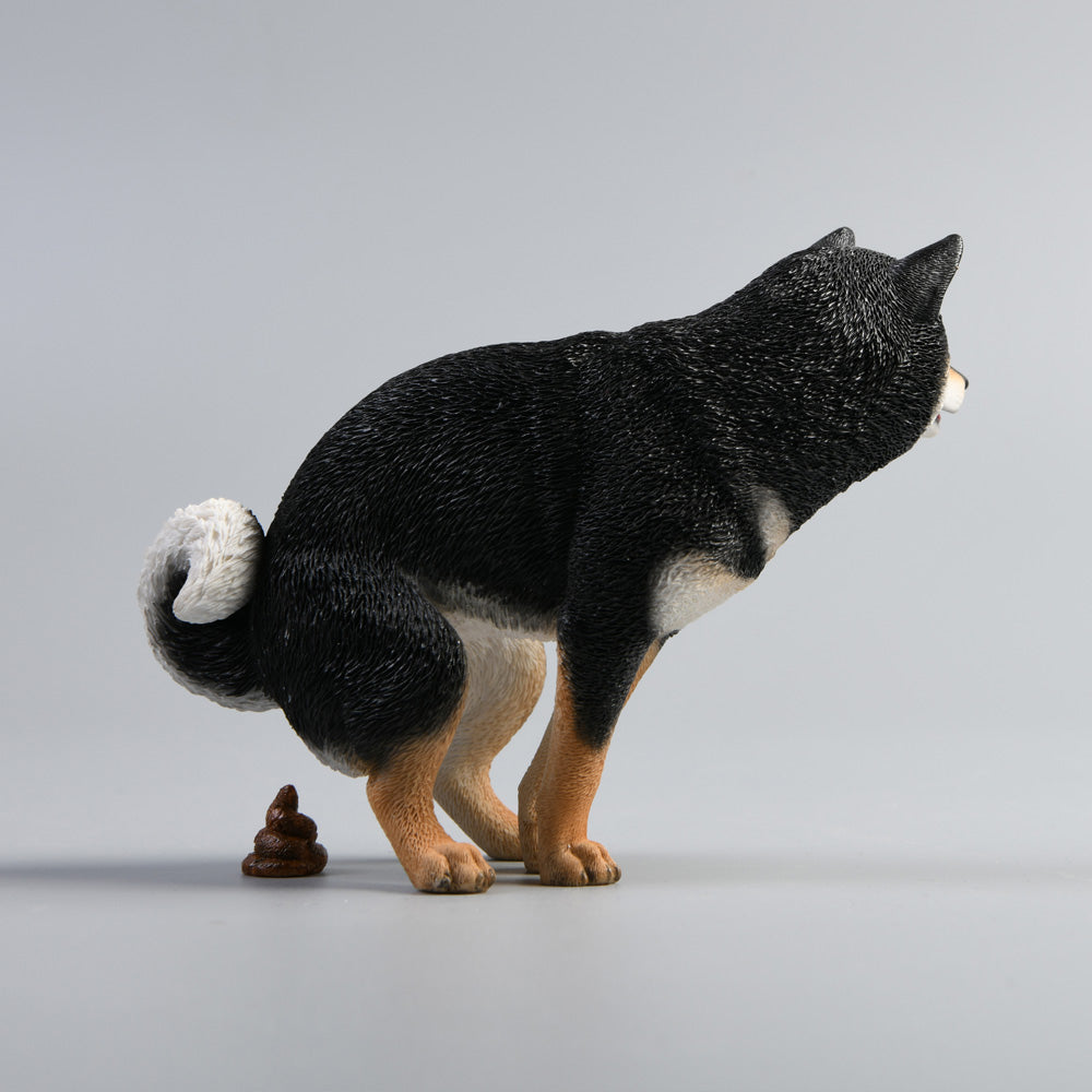 JXK053 Shiba Inu Pooping Dog Statue, Resin Dog Figurine Gift for Dog Lovers from JXK Studio