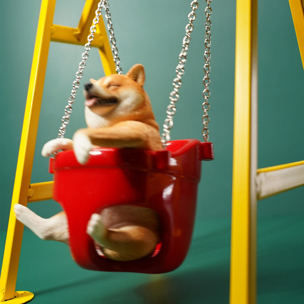 JXK118 Shiba Inu Decor, Lovely Shiba Inu Sitting On the Swing, Gift for Shiba Inu Lover from JXK Studio