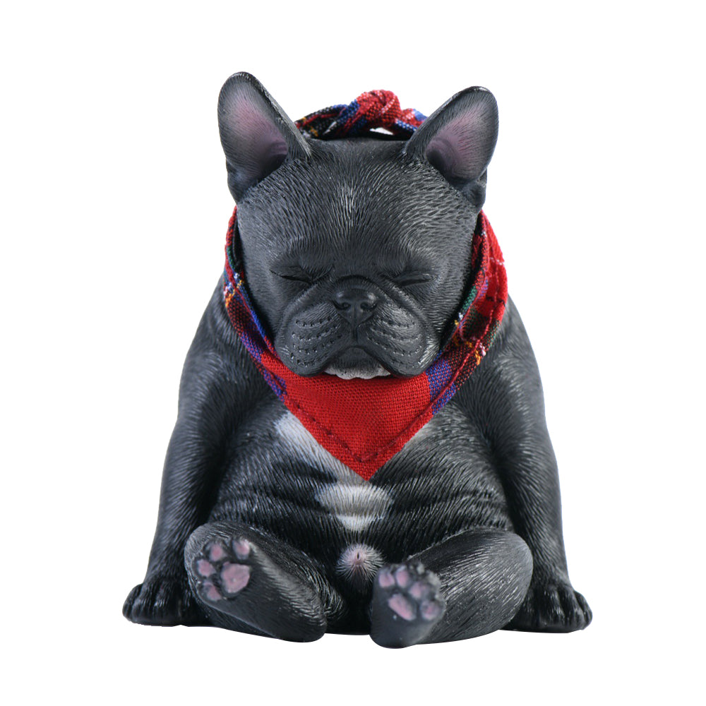 JXK045 French bulldog wearing a scarf dog statue resin dog figurine for dog lovers from JXK Studio