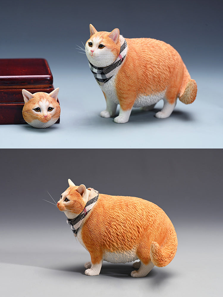 JXK109 Dicke Katzenfigur, Katzenstatue aus Kunstharz für die Kaminsimsdekoration, das Geschenk für Katzenliebhaber von JXK Studio
