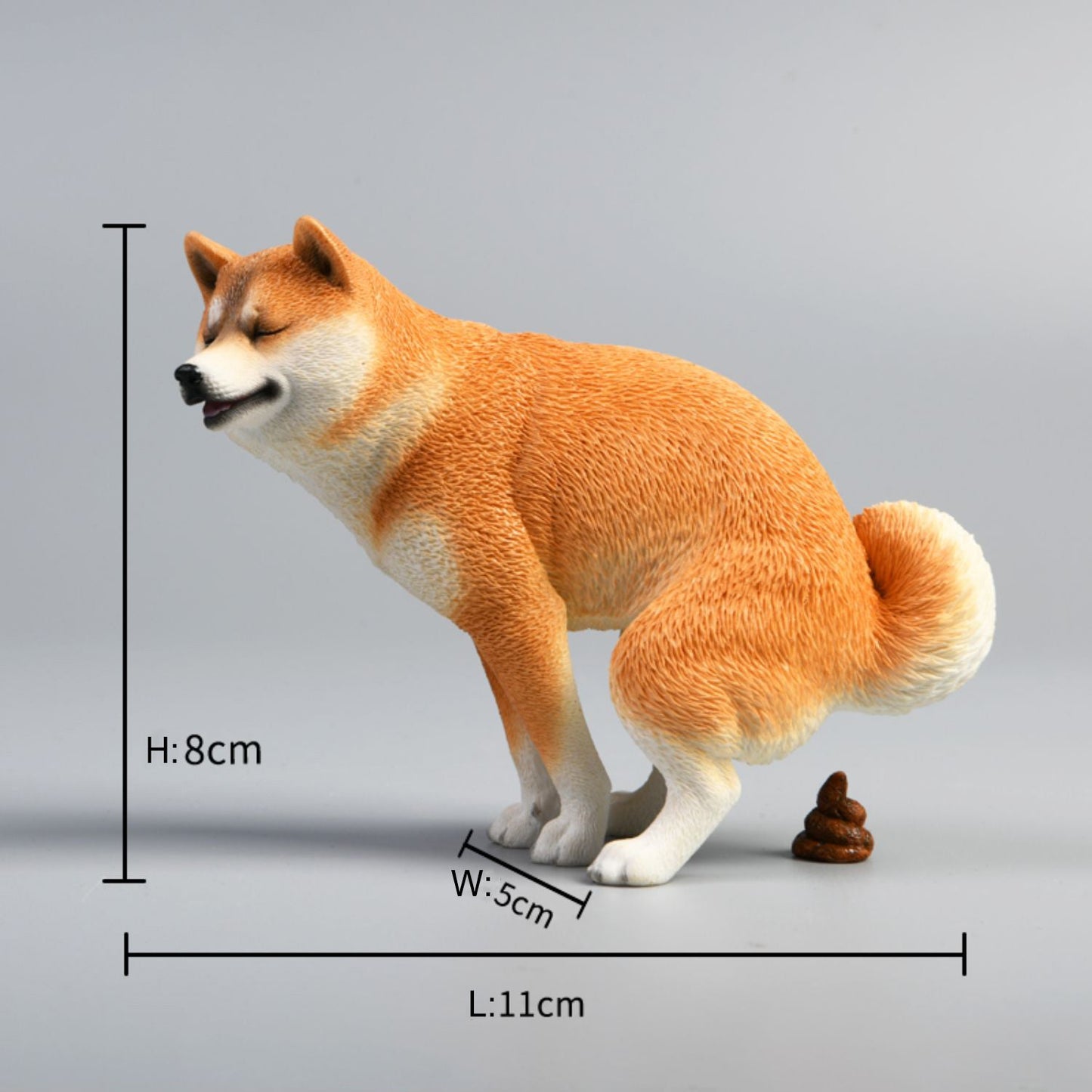 JXK053 Shiba Inu Pooping Dog Statue, Resin Dog Figurine Gift for Dog Lovers from JXK Studio