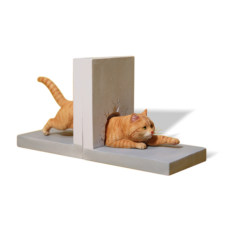 JXK137 Katzenfigur, Katzenstatue aus Kunstharz für Bücherregal-Dekor, Geschenke für Katzenliebhaber von JXK Studio