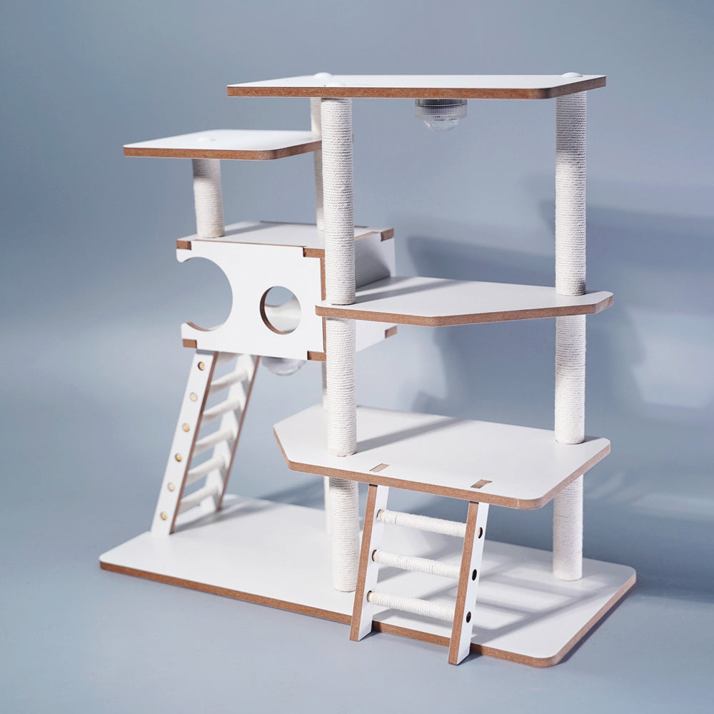 JXK095 12“ Cat Tree for Desktop, Scaled Down Cat Tower for Cat Statue Lovers from JXK Studio