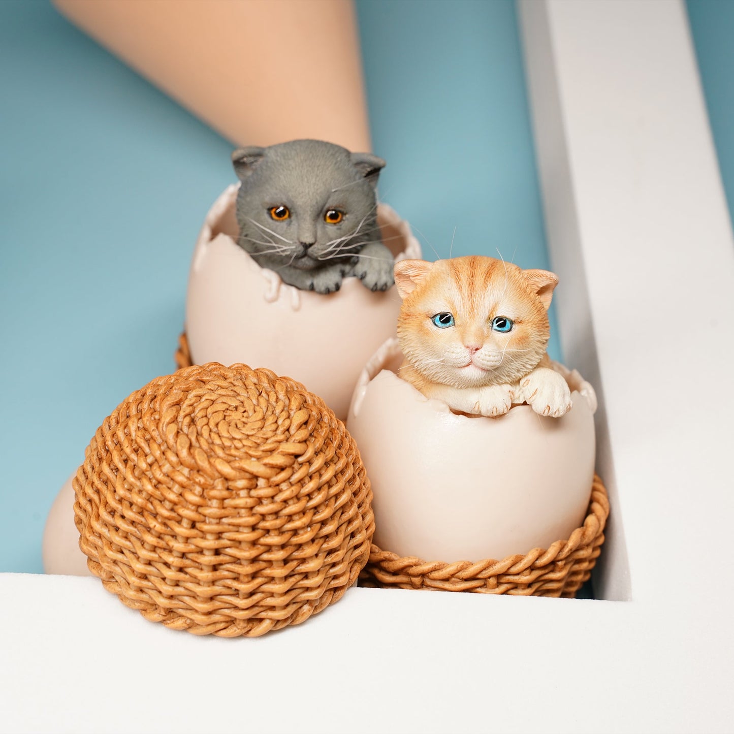 JXK065 newborn cat figurine resin cat statue for coffee table decor gifts for cat lovers from JXK Studio