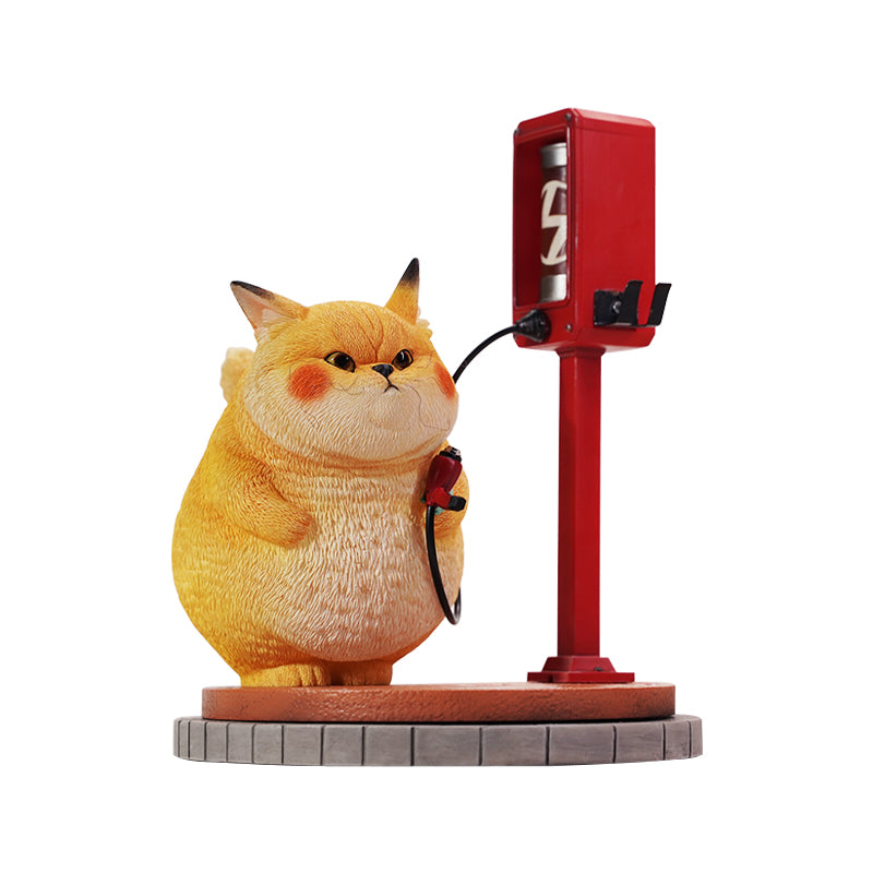JXK253 Pikacat Figurine with LED Charging Station Home Decoration Unique Collectible Gift for Pokemon & Cat Lovers