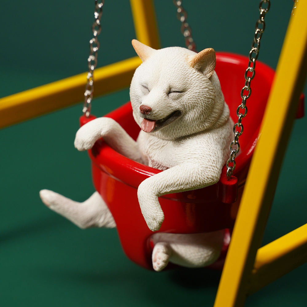 JXK118 Shiba Inu Decor, Lovely Shiba Inu Sitting On the Swing, Gift for Shiba Inu Lover from JXK Studio