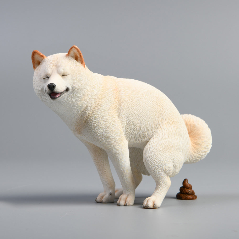 JXK053 Shiba Inu Pooping Dog Statue, Resin Dog Figurine Gift for Dog Lovers from JXK Studio