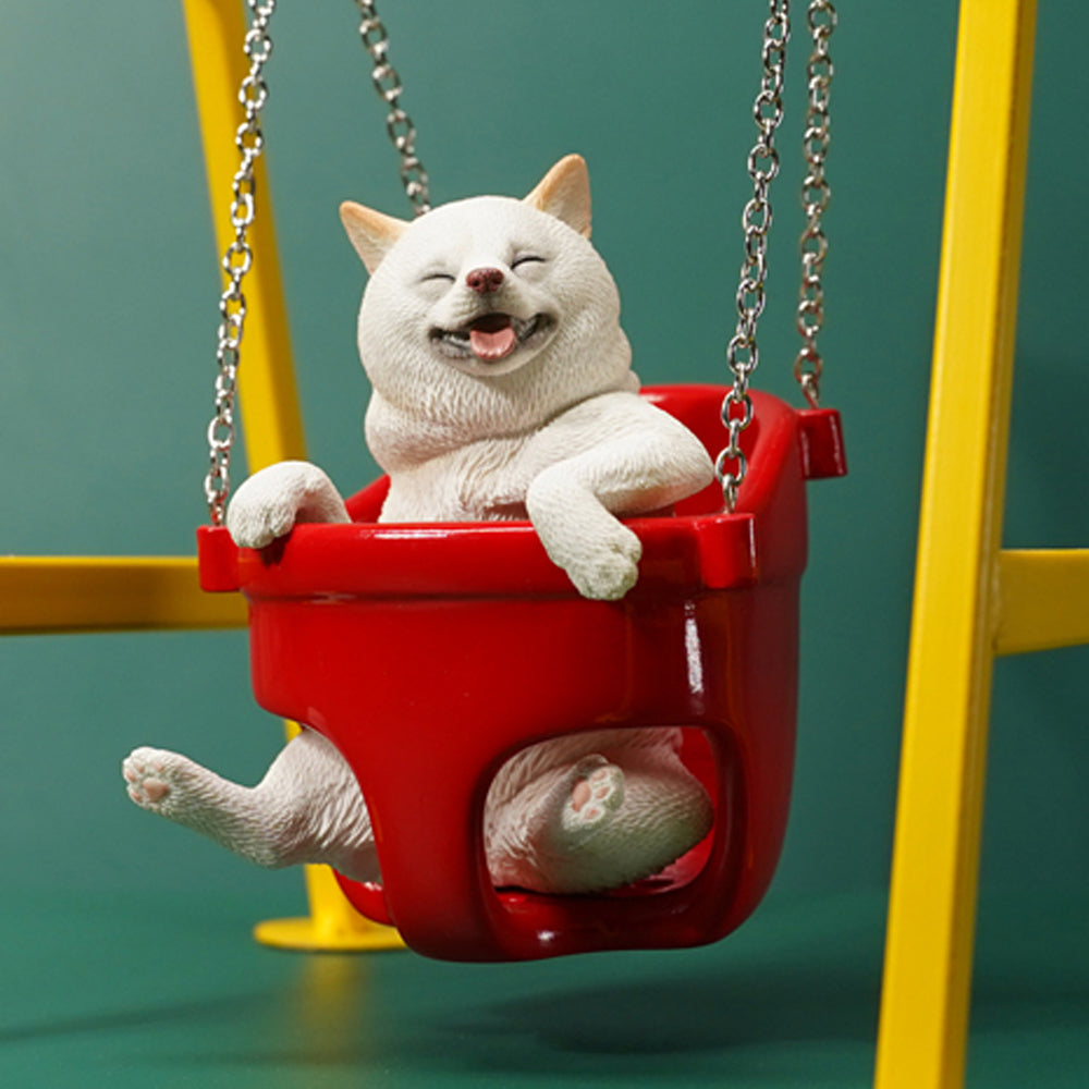 JXK118 Shiba Inu Decor, Lovely Shiba Inu Sitting On the Swing, Gift for Shiba Inu Lover from JXK Studio