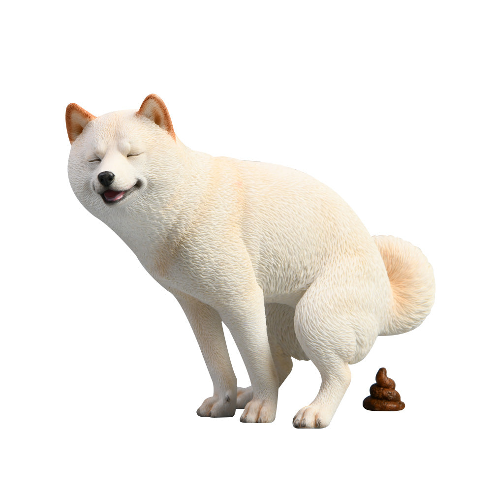 JXK053 Shiba Inu Pooping Dog Statue, Resin Dog Figurine Gift for Dog Lovers from JXK Studio