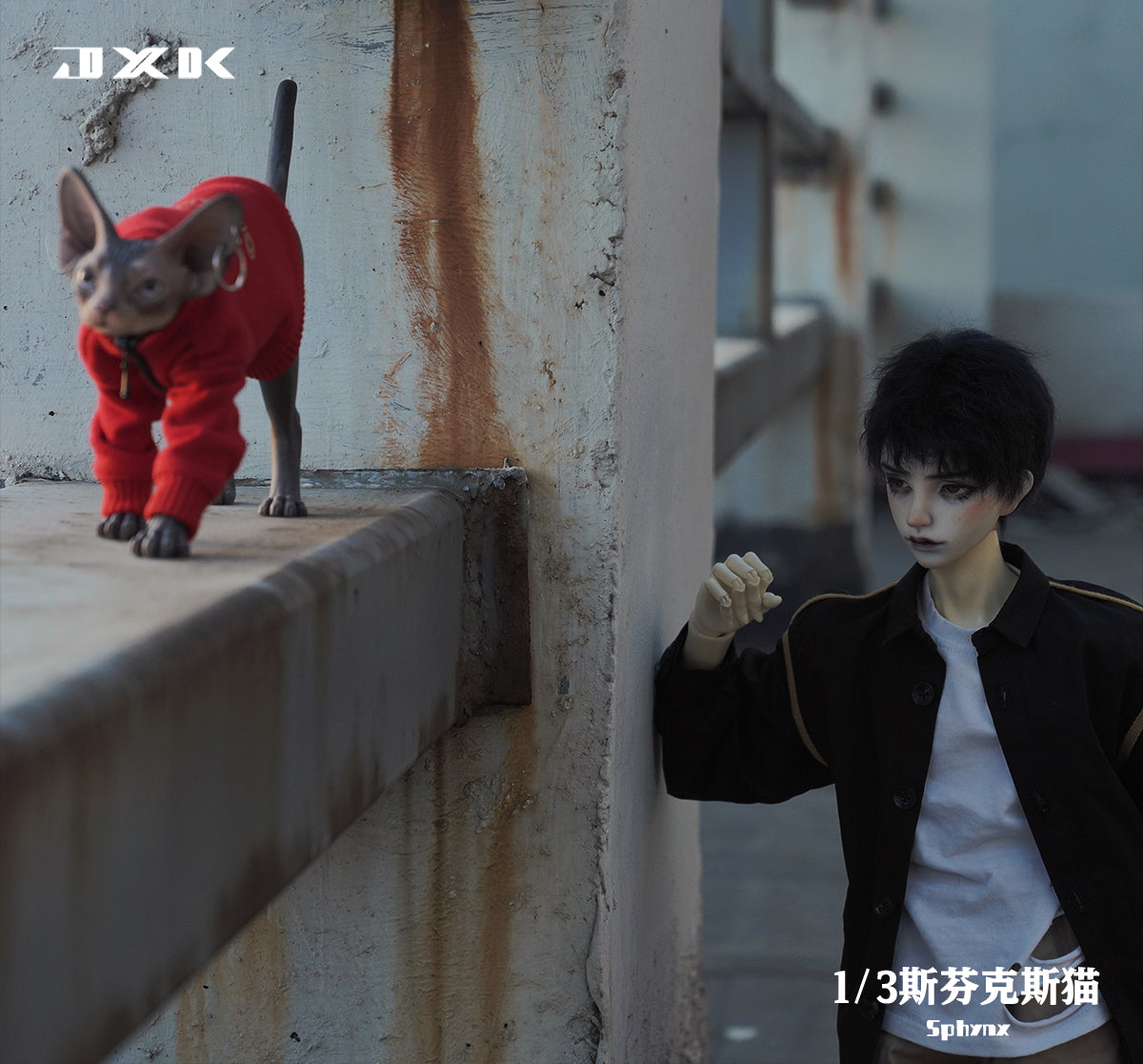 X32204 Resin Cat Sphynx Cat Decor from JXK Studio