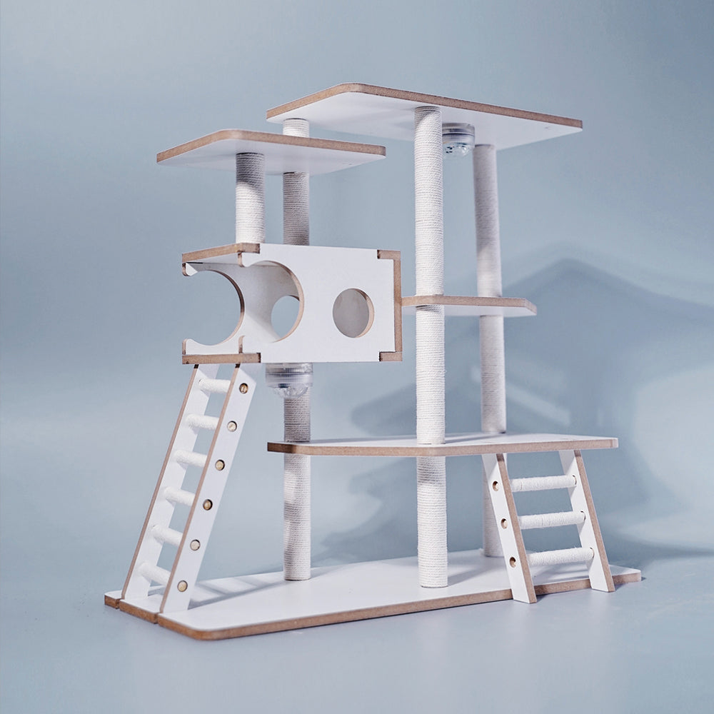 JXK095 12“ Cat Tree for Desktop, Scaled Down Cat Tower for Cat Statue Lovers from JXK Studio