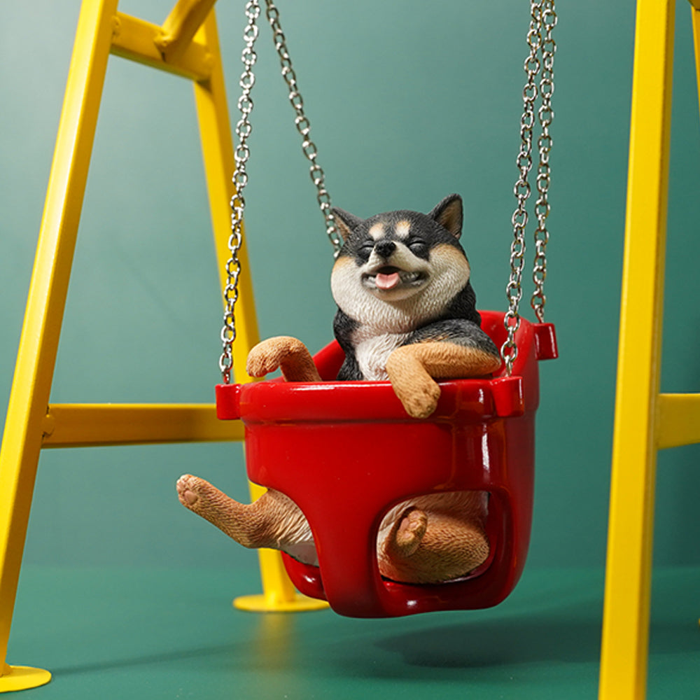 JXK118 Shiba Inu Decor, Lovely Shiba Inu Sitting On the Swing, Gift for Shiba Inu Lover from JXK Studio