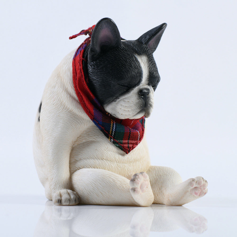 JXK045 French bulldog wearing a scarf dog statue resin dog figurine for dog lovers from JXK Studio