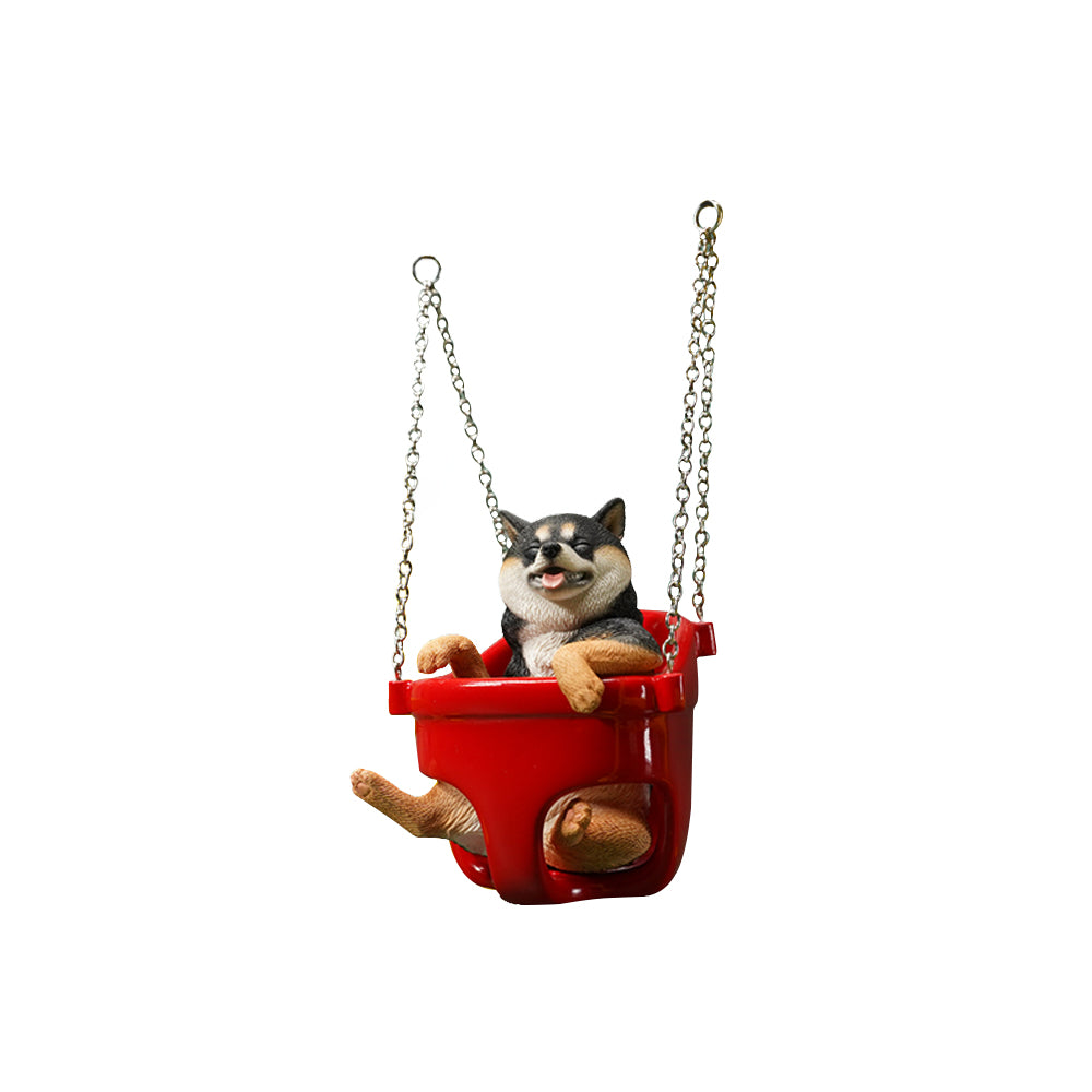 JXK118 Shiba Inu Decor, Lovely Shiba Inu Sitting On the Swing, Gift for Shiba Inu Lover from JXK Studio