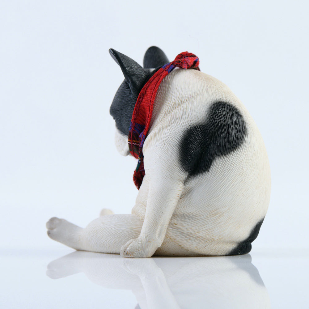JXK045 French bulldog wearing a scarf dog statue resin dog figurine for dog lovers from JXK Studio