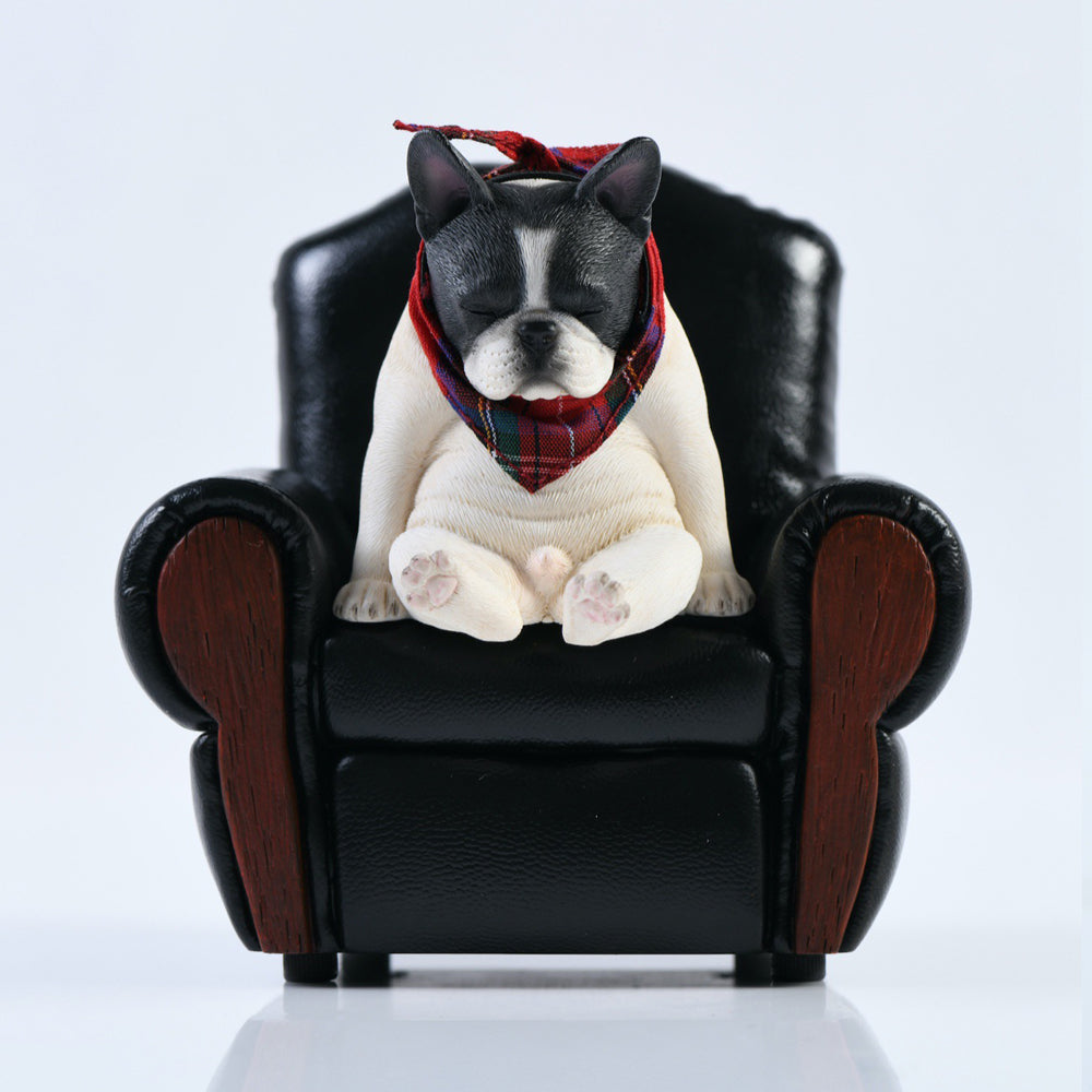 JXK045 French bulldog wearing a scarf dog statue resin dog figurine for dog lovers from JXK Studio