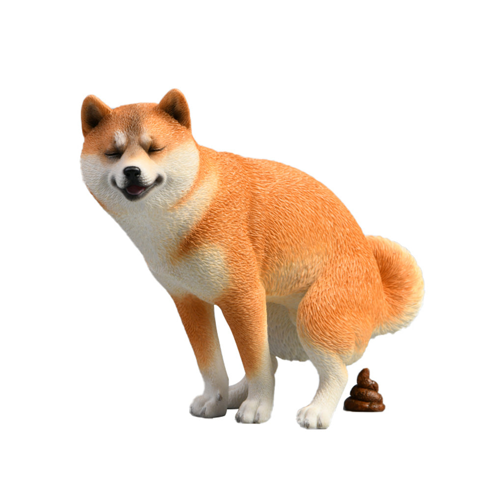 JXK053 Shiba Inu Pooping Dog Statue, Resin Dog Figurine Gift for Dog Lovers from JXK Studio