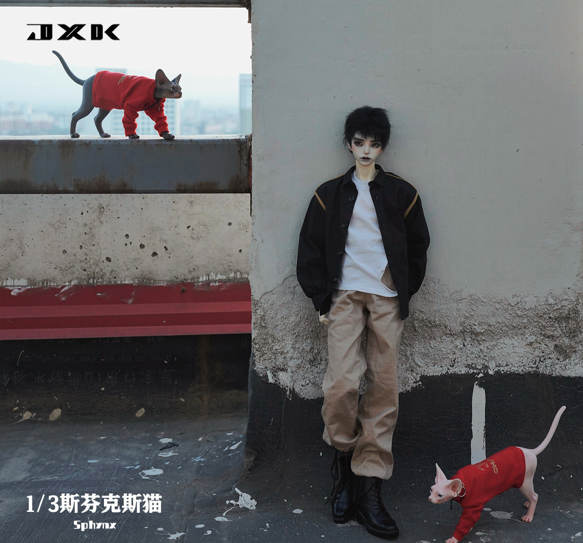 X32204 Resin Cat Sphynx Cat Decor from JXK Studio