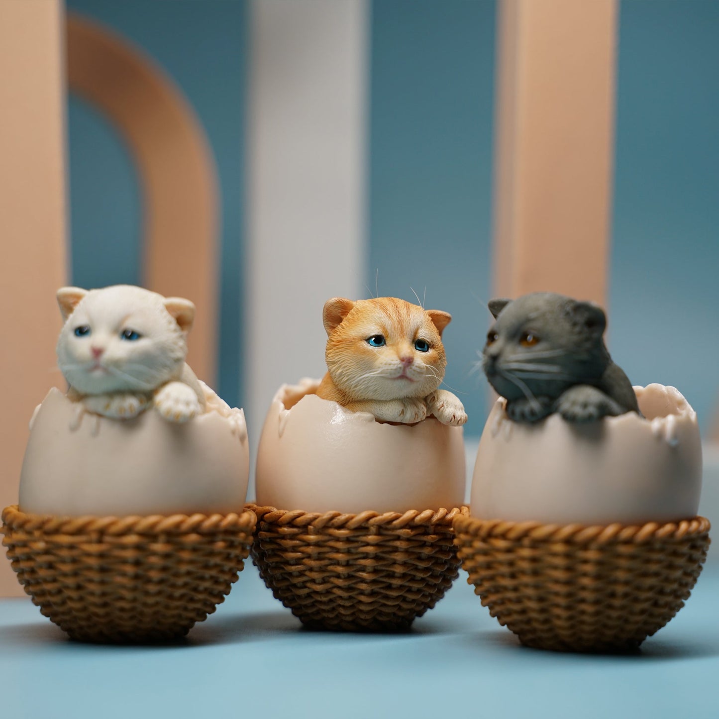 JXK065 newborn cat figurine resin cat statue for coffee table decor gifts for cat lovers from JXK Studio