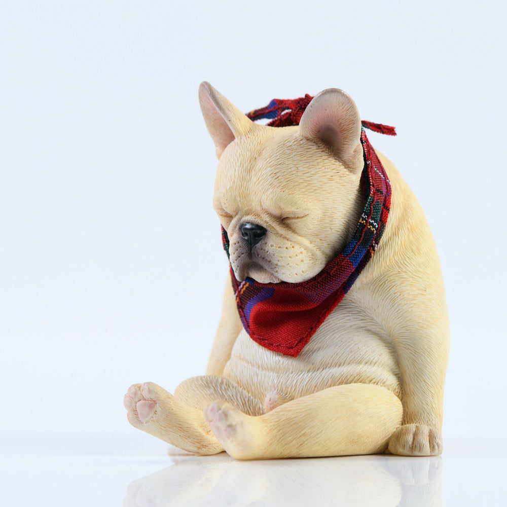 JXK045 French bulldog wearing a scarf dog statue resin dog figurine for dog lovers from JXK Studio