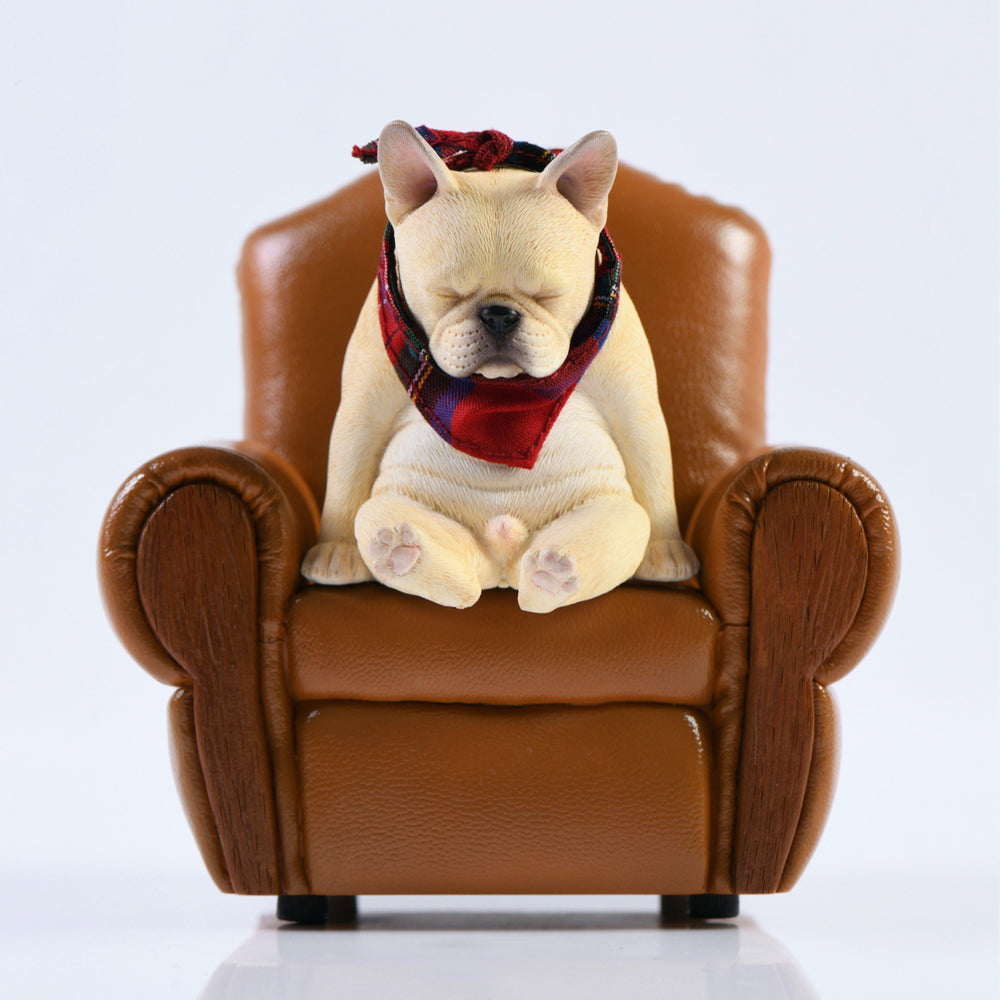 JXK045 French bulldog wearing a scarf dog statue resin dog figurine for dog lovers from JXK Studio
