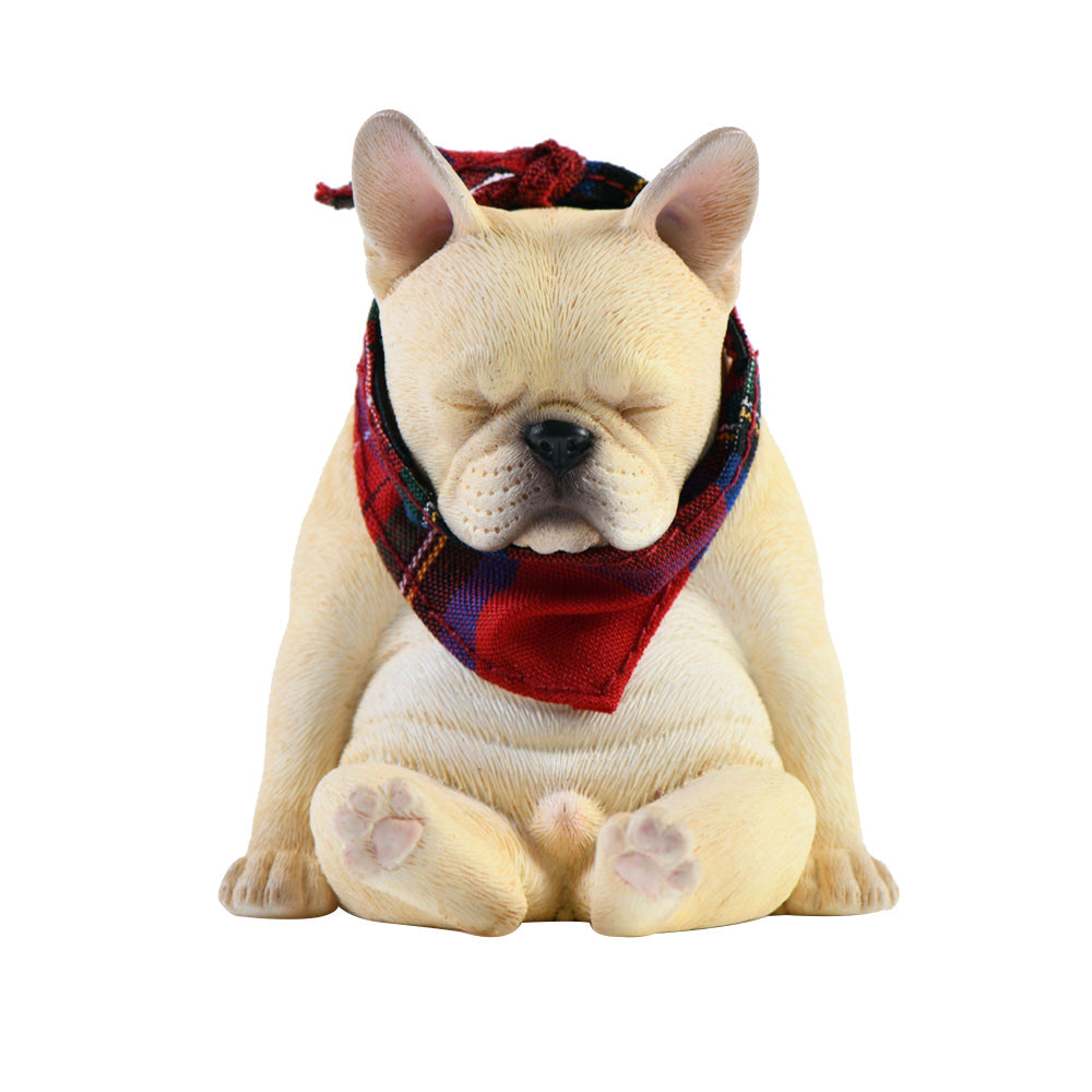 JXK045 French bulldog wearing a scarf dog statue resin dog figurine for dog lovers from JXK Studio