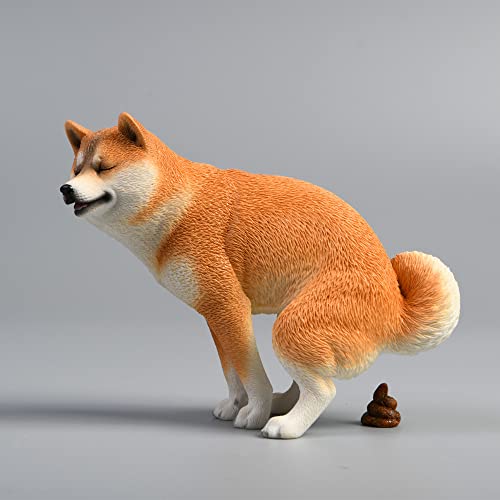 JXK053 Shiba Inu Pooping Dog Statue, Resin Dog Figurine Gift for Dog Lovers from JXK Studio