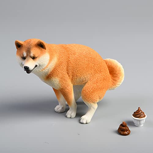 JXK053 Shiba Inu Pooping Dog Statue, Resin Dog Figurine Gift for Dog Lovers from JXK Studio
