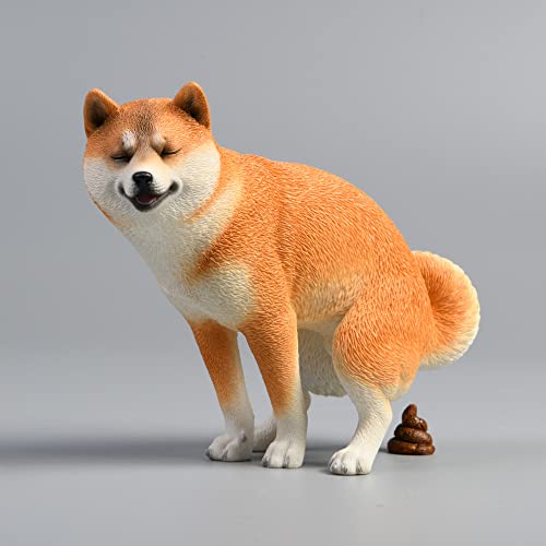 JXK053 Shiba Inu Pooping Dog Statue, Resin Dog Figurine Gift for Dog Lovers from JXK Studio